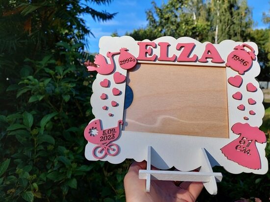 Personalized Baby Birth Stats Photo Frame – Custom Wooden Newborn Keepsake Gift