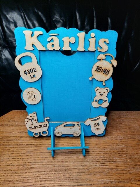 Personalized Baby Birth Stats Photo Frame – Custom Wooden Newborn Keepsake Gift