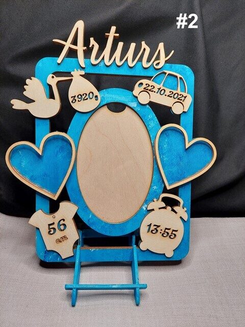 Personalized Baby Birth Stats Photo Frame – Custom Wooden Newborn Keepsake Gift