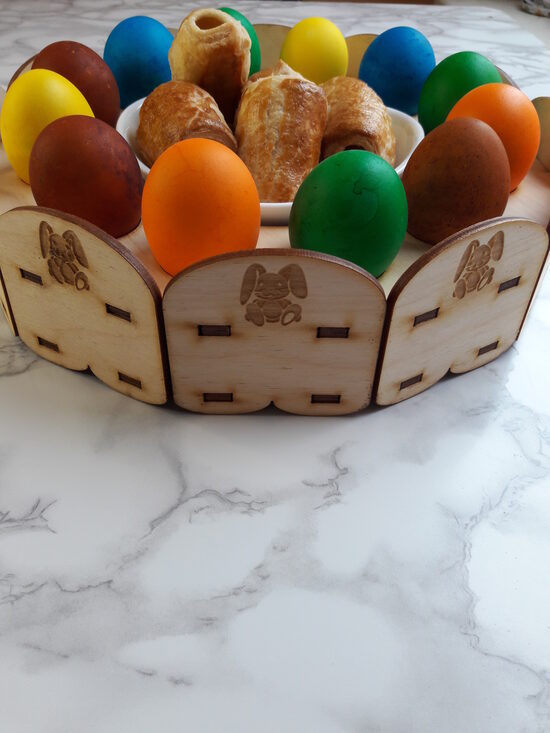 Wooden Easter Egg Holder for 12 Eggs | Handmade Natural Table Decor