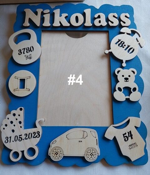Personalized Baby Birth Stats Photo Frame – Custom Wooden Newborn Keepsake Gift
