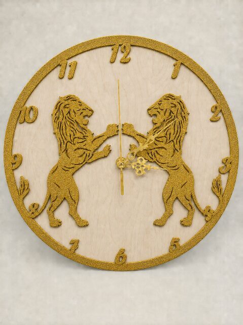 Custom Wooden Lion Wall Clock – 3 Designs, 4 Sizes and Custom Colors