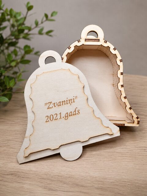 Bell-Shaped Birch Plywood Keepsake Box