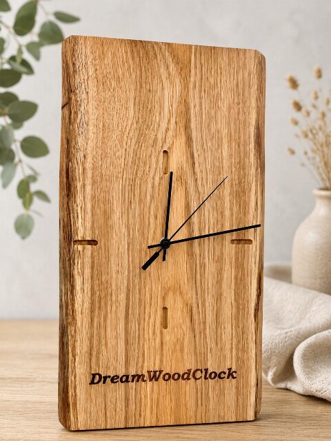 Personalised Wooden Wall Clock, Oak clock, Rustic Elegance for Your Home.