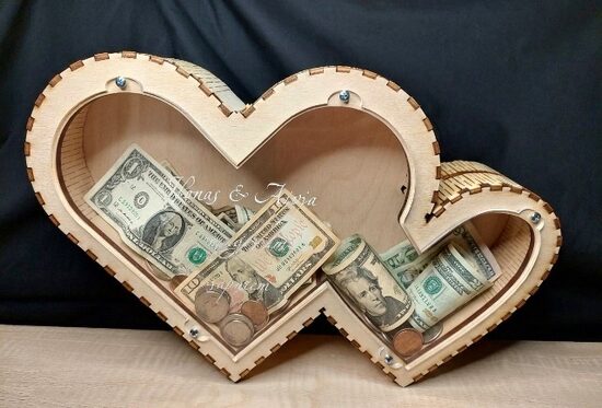 Personalized Heart Shaped Money Box, small