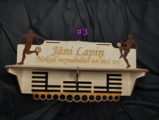 Medal Holder with Shelf Personalized Wooden Sports Award Rack 