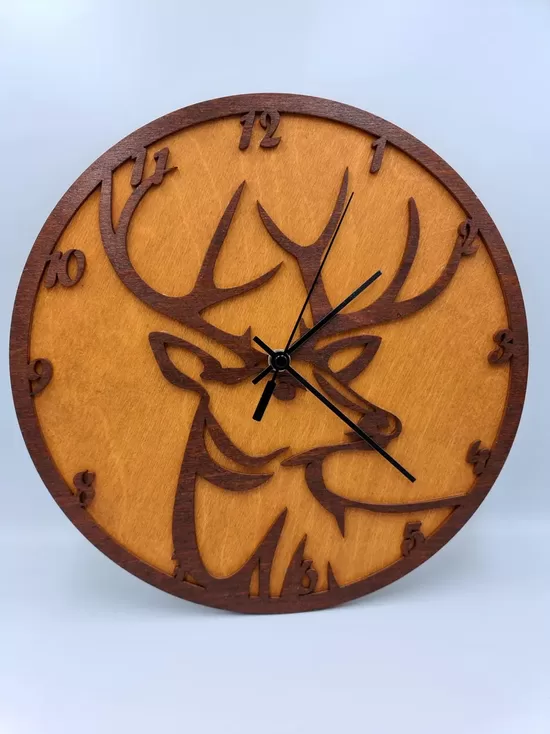 Rustic Deer Wooden Wall Clock, Cabin Home Decor
