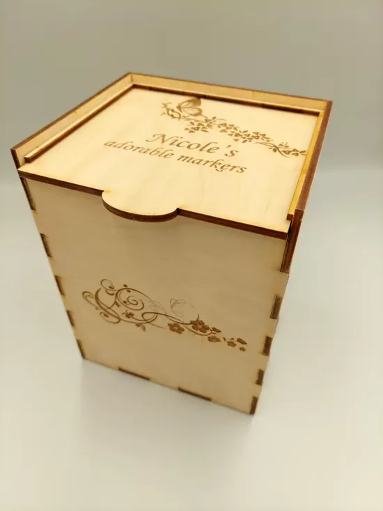 Personalized Wooden Storage Box: Butterfly Floral Engraved Organizer