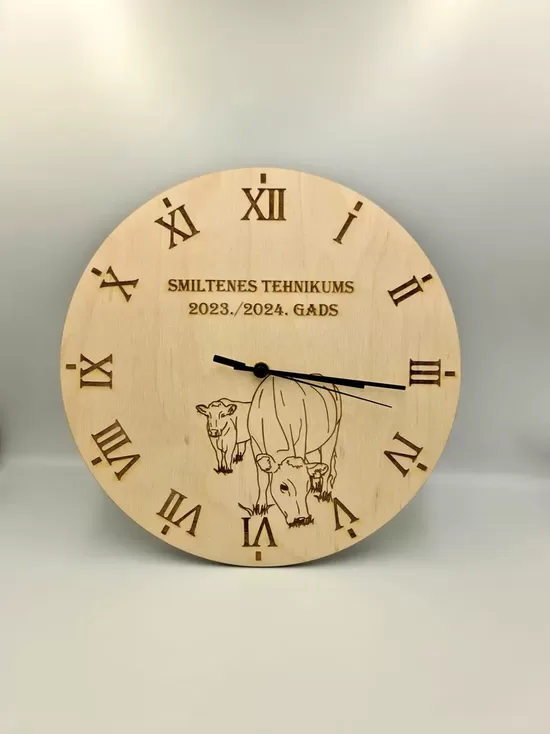 Personalized Cow Wall Clock, Farmhouse Decor, Birch Plywood