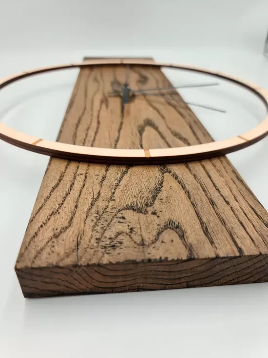 Handcrafted Oak Wood Wall Clock: Rustic Elegance for Your Home