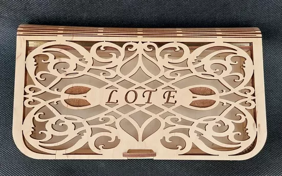 Personalized Wooden Keepsake Box – Laser Cut Birch with Flexible Hinge
