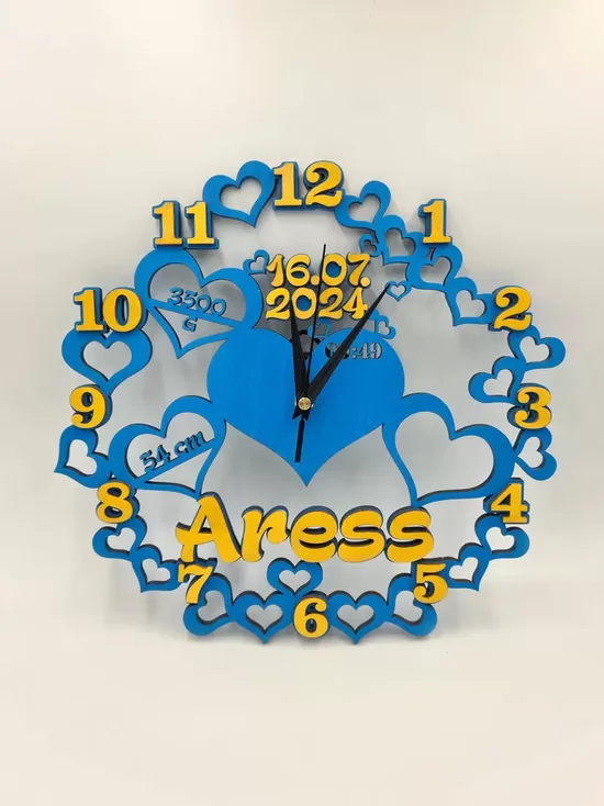 Newborn Baby Clock, Custom Birth Stats Wall Decor, Wooden Baby Name Keepsake, Personalized gift
