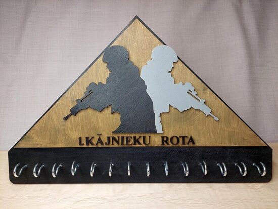 Personalized Military Key Holder: Custom Army Soldier Gift, Wooden Wall Decor