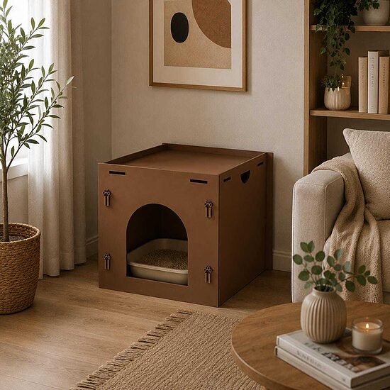 Litter Box Enclosure, modern cat toilet house cover, wooden cover