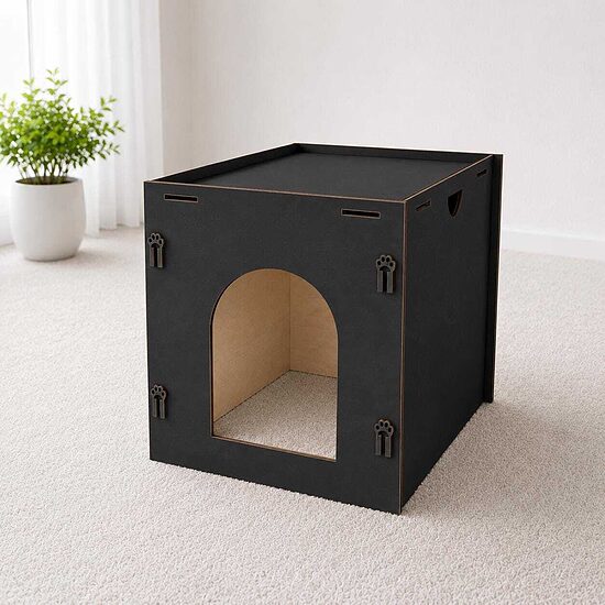 Stylish Cat Litter Box cover, custom hidden enclosure, wooden pet cabinet