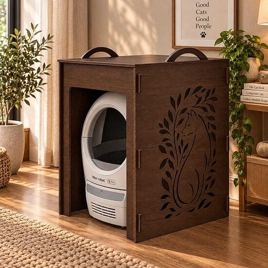 Modern Litter Robot Enclosure for LR5, LR4, EVO With litter hopper
