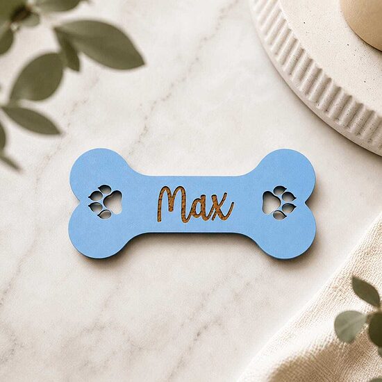Wooden Dog Name, Personalized pet bone decor.