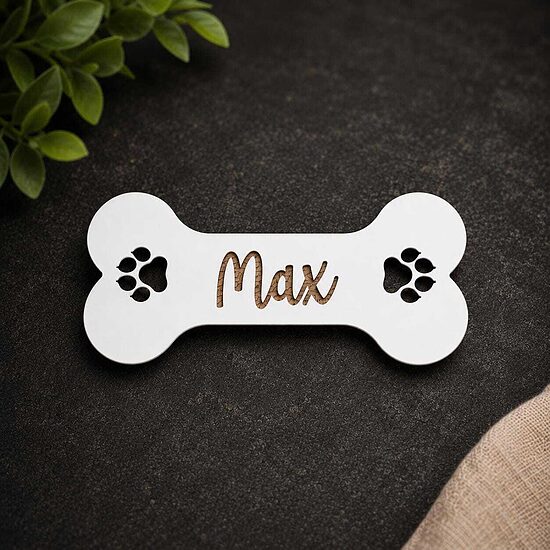 Wooden Dog Name, Personalized pet bone decor, Custom name sign.