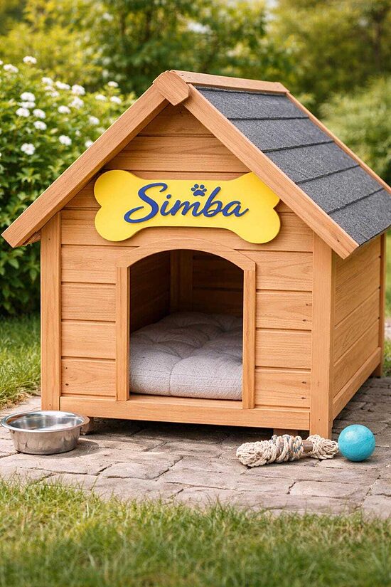 Personalized Wooden Dog Bone Name Sign, Dog house Decor
