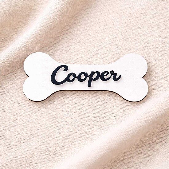 Personalized Wooden Dog Bone Name Sign, Stylish Name Decor
