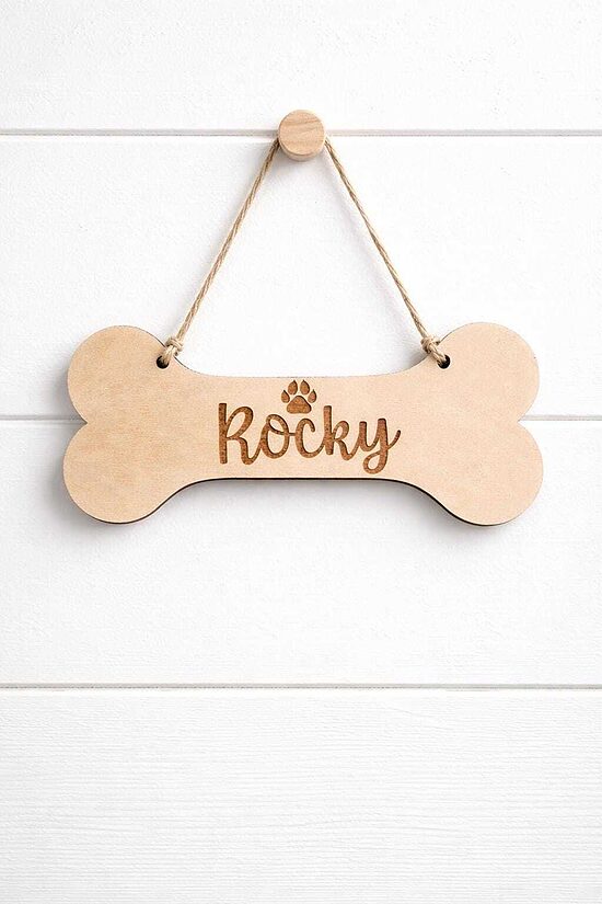 Wooden Dog Bone Name Sign, Stylish Decor