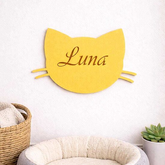 Cat Wall Decor with Personalized Name