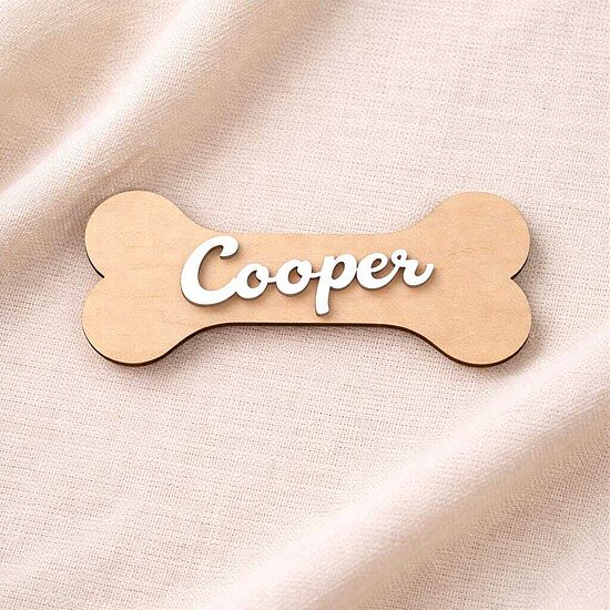 Wooden Dog Bone Name Sign, Stylish Wall Decor