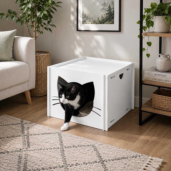 Modern Wooden Cat House, Stylish Pet furniture