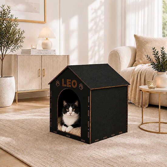 Personalized Indoor Cat House, Animal furniture