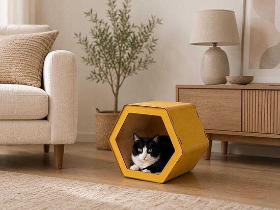 Minimalist Pet Hideout, Indoor Cat Condo