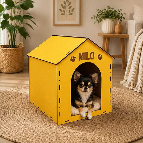 Cozy Small Dog House, Personalized Pet Bed, Indoor Cat House