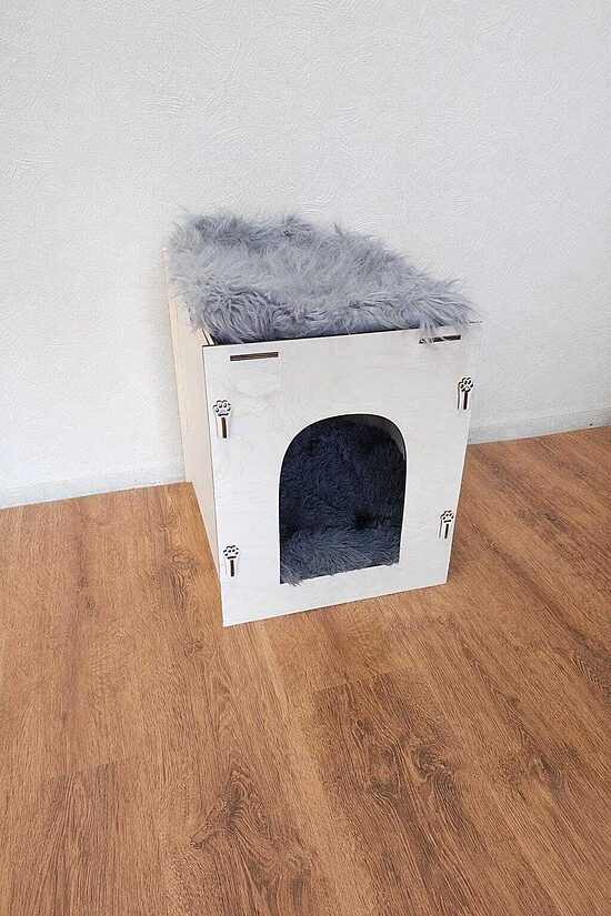 Wooden Cat House, Modern Pet Bed