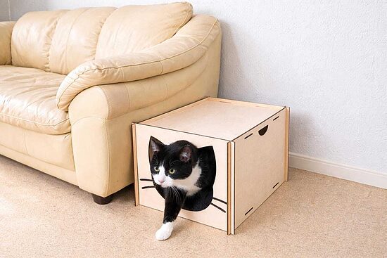 Modern Wooden Cat House, Stylish Pet furniture