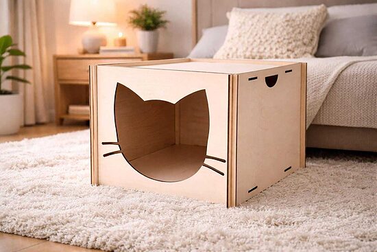 Wooden Cat House, stylish animal furniture