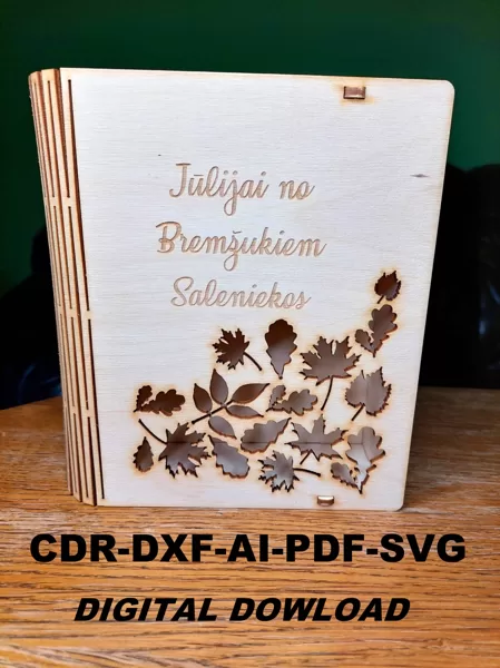 Classic elegance wooden box design - laser cut files for memory box, DXF Pdf