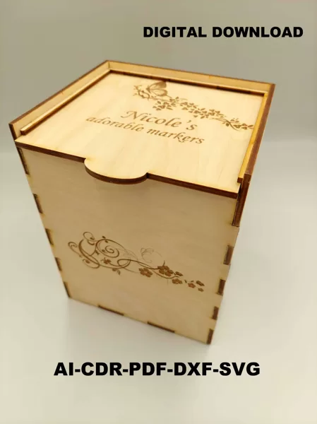 DIY laser cut wooden box template