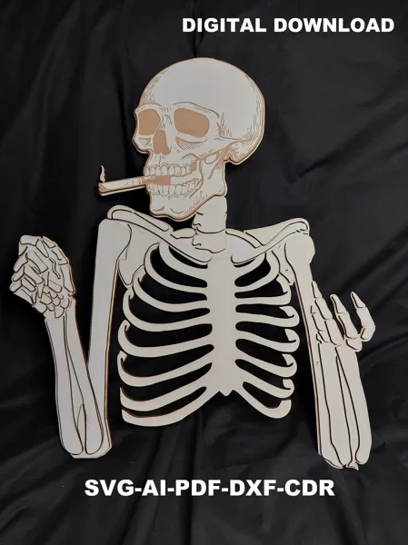 Stylish 3D Skeleton Cut File Bundle - SVG, AI, Pdf - Laser Machine compatible