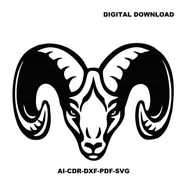 Ram head silhouette svg, aries head