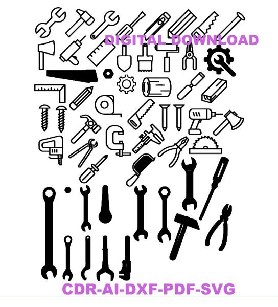 Construction mechanic svg for laser machine Dxf, AI, Pdf, CDR